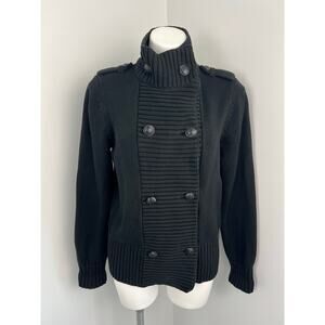 Women's Lauren Ralph Lauren Double Breasted Cotton Sweater Military Preppy